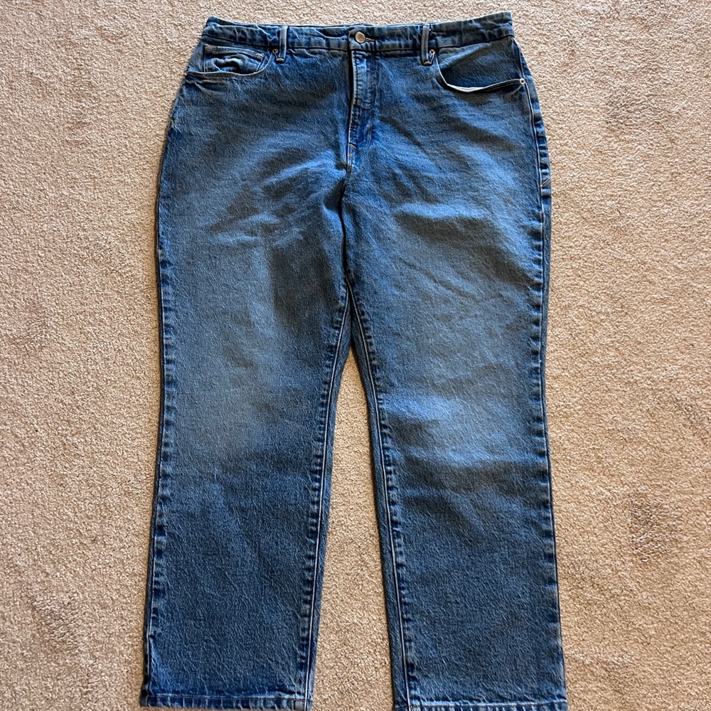 Good American Good Straight Jeans – Size 15 – Medium Wash